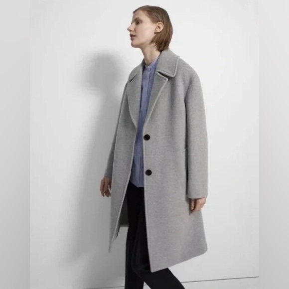 Theory 100% Wool Coat - Charcoal Gray - Picture 11 of 12